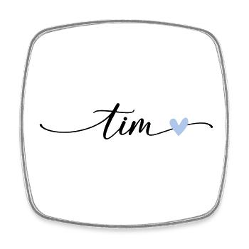 Tim Name Police de calligraphie - Magnet carré - blanc - Devant