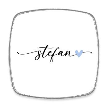 Stefan Name Calligraphie Police - Magnet carré - blanc - Devant