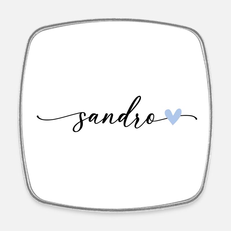 Sandro Nom Calligraphie Police - Magnet carré - blanc