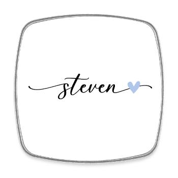 Steven Name Kalligrafie Schrift - Viereckiger Kühlschrankmagnet - Weiß - Vorne