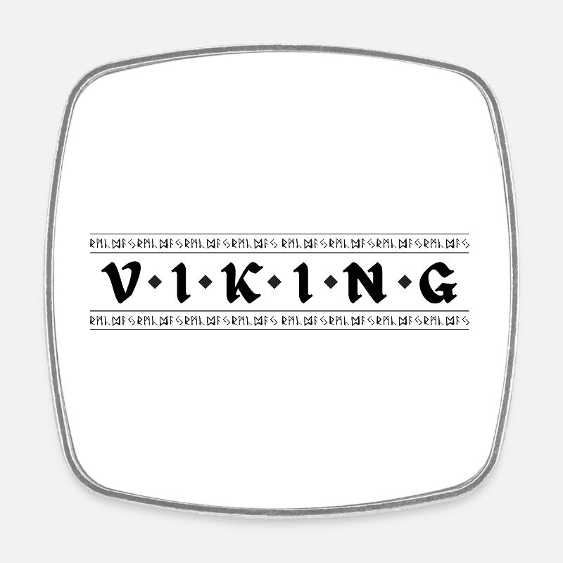 VIKING Runes - Square fridge magnet - white