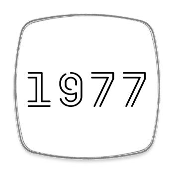 1977 Retro 1977 Geschenk 1977 Jahrgang 1977 - Viereckiger Kühlschrankmagnet - Weiß - Vorne