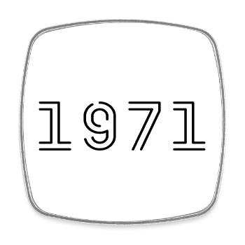 1971 Retro 1971 Gift 1971 Vintage 1971 - Square fridge magnet - white - Front