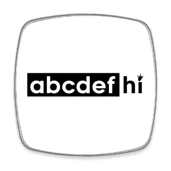 Abcdefghi Hallo Hallo Buchstaben Alphabet - Viereckiger Kühlschrankmagnet - Weiß - Vorne