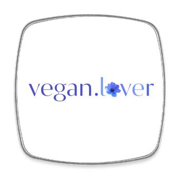 Vegan lover blue flower - Square fridge magnet - white - Front