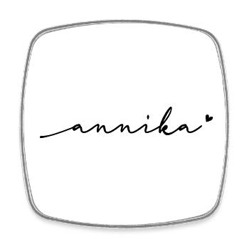 Annika Schreibschrift Name - Viereckiger Kühlschrankmagnet - Weiß - Vorne