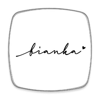 Bianka Schreibschrift Name - Viereckiger Kühlschrankmagnet - Weiß - Vorne
