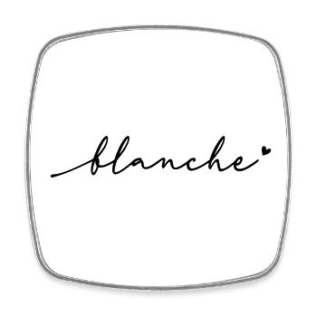 Nom cursif de Blanche - Magnet carré - blanc - Devant