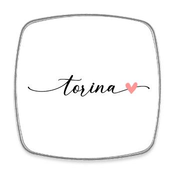 Torina Name Calligraphy Font - Square fridge magnet - white - Front