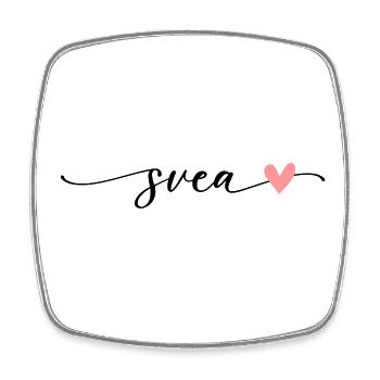 Svea Name Calligraphy Font - Square fridge magnet - white - Front