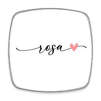 Pink Name Calligraphy Font - Square fridge magnet - white - Front