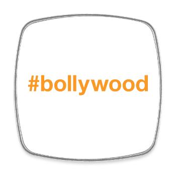 BOLLYWOOD Hashtag - Viereckiger Kühlschrankmagnet - Weiß - Vorne