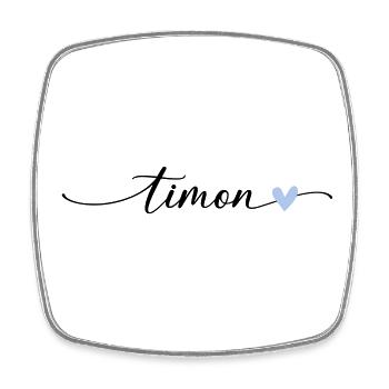 Police de calligraphie du nom de Timon - Magnet carré - blanc - Devant