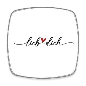 Love You Heart Font - Square fridge magnet - white - Front