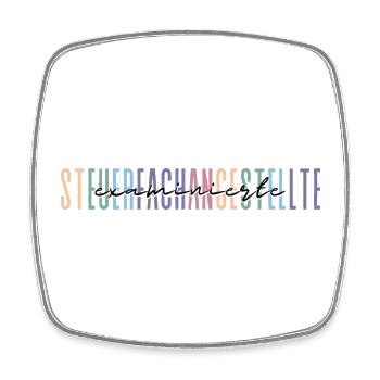 examinierte Steuerfachangestellte - buntes Design - Viereckiger Kühlschrankmagnet - Weiß - Vorne