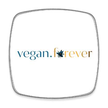 Vegane Forever Blue Gold Blume - Viereckiger Kühlschrankmagnet - Weiß - Vorne