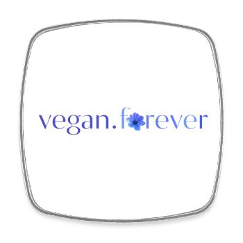 Vegan forever blue flower - Magnet carré - blanc - Devant