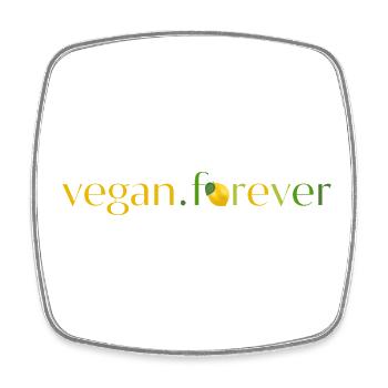 Vegan forever lemon - Magnet carré - blanc - Devant