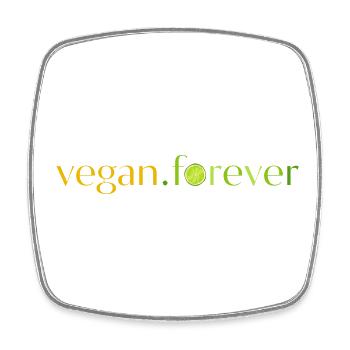 Vegan forever lime - Magnet carré - blanc - Devant