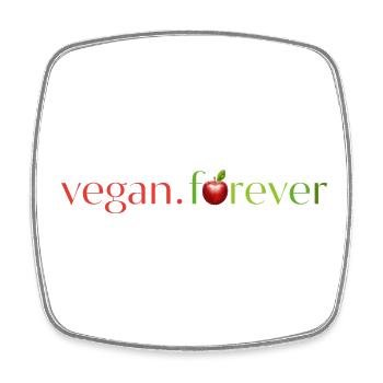 Vegan forever apple - Magnet carré - blanc - Devant