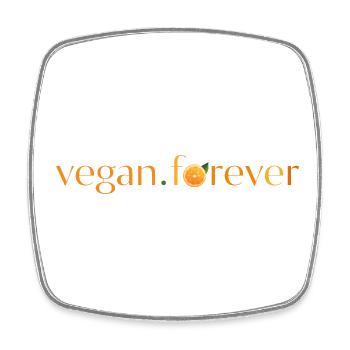 Vegan forever orange slice - Magnet carré - blanc - Devant
