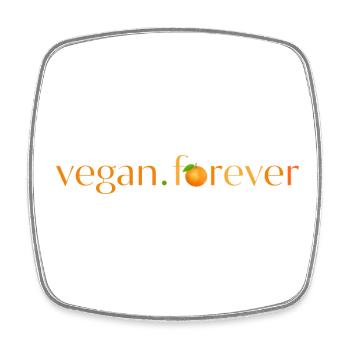 Vegan forever orange fruit - Square fridge magnet - white - Front