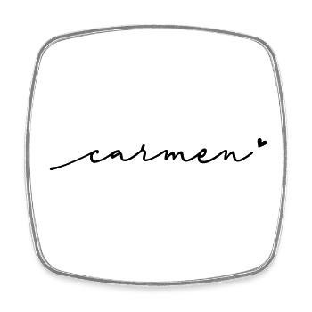 Nom cursif de Carmen - Magnet carré - blanc - Devant