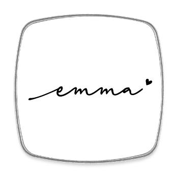 Emma Cursive Name - Square fridge magnet - white - Front