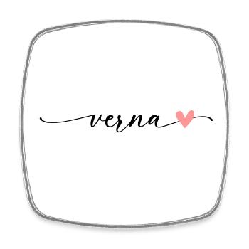 Verna Name Calligraphy Font - Square fridge magnet - white - Front