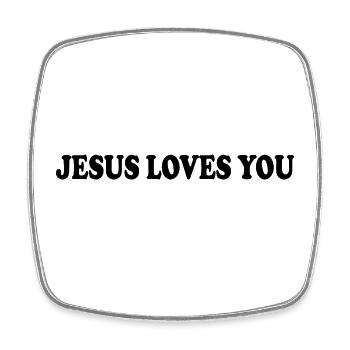 Jesus loves you - Square fridge magnet - white - Front