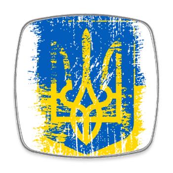 Ukraine - Square fridge magnet - white - Front
