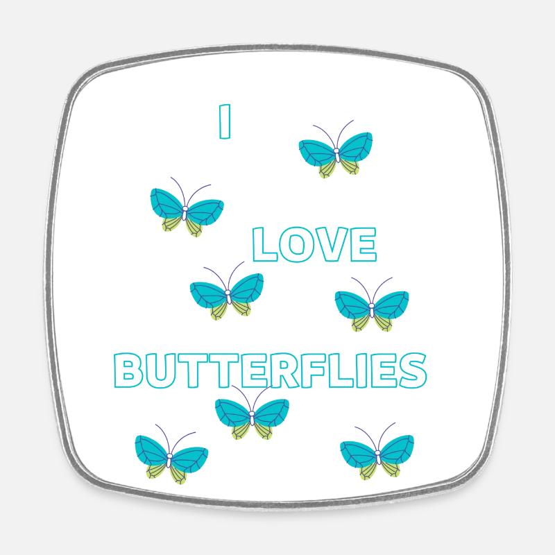 butterflies - Magnet carré - blanc