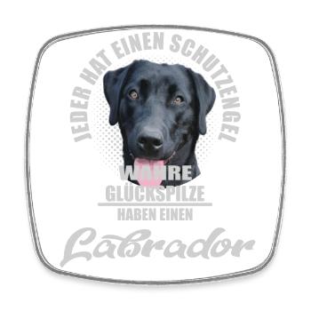 Schwarzer Labrador Schutzengel Spruch - Viereckiger Kühlschrankmagnet - Weiß - Vorne