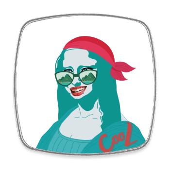 Cool Lisa - Viereckiger Kühlschrankmagnet - Weiß - Vorne