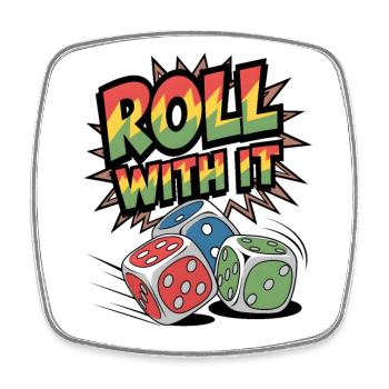 Roll With It - Square fridge magnet - white - Front
