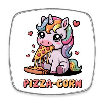 Pizza-Corn - Square fridge magnet - white - Front