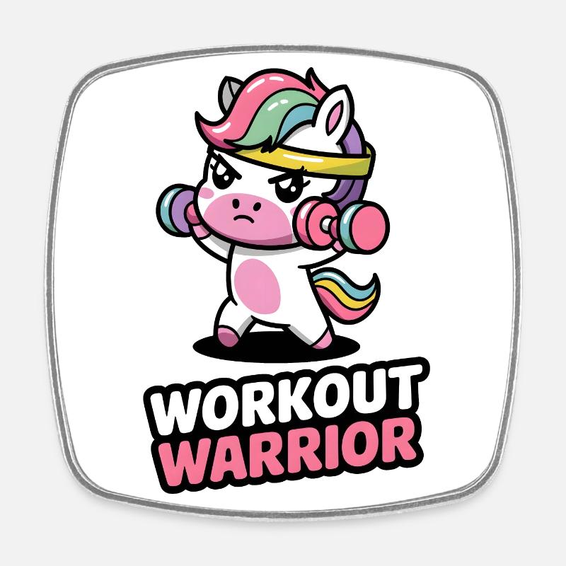 Workout Krieger - Viereckiger Kühlschrankmagnet - Weiß