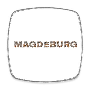Magedburg Hund - Viereckiger Kühlschrankmagnet - Weiß - Vorne