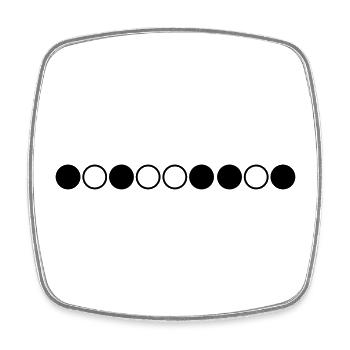 Nerdy Design "333" - Viereckiger Kühlschrankmagnet - Weiß - Vorne