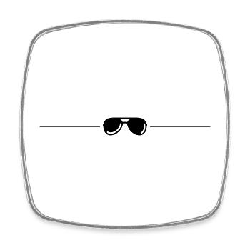 symbole de ligne de lunettes de soleil - Magnet carré - blanc - Devant