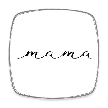 mama - Square fridge magnet - white - Front