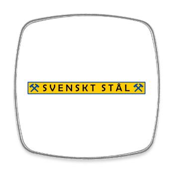 Swedish steel - Square fridge magnet - white - Front
