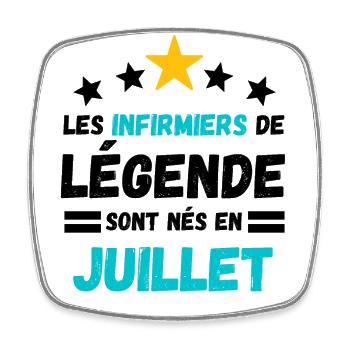 Les infirmiers de légende juillet cadeau infirmier - Magnet carré - blanc - Devant