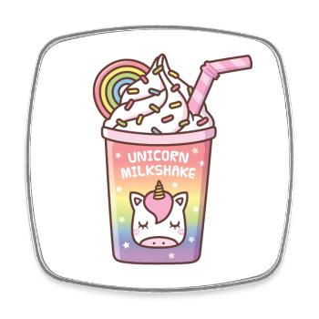 Süßer Regenbogen Einhorn Milchshake Drink - Viereckiger Kühlschrankmagnet - Weiß - Vorne