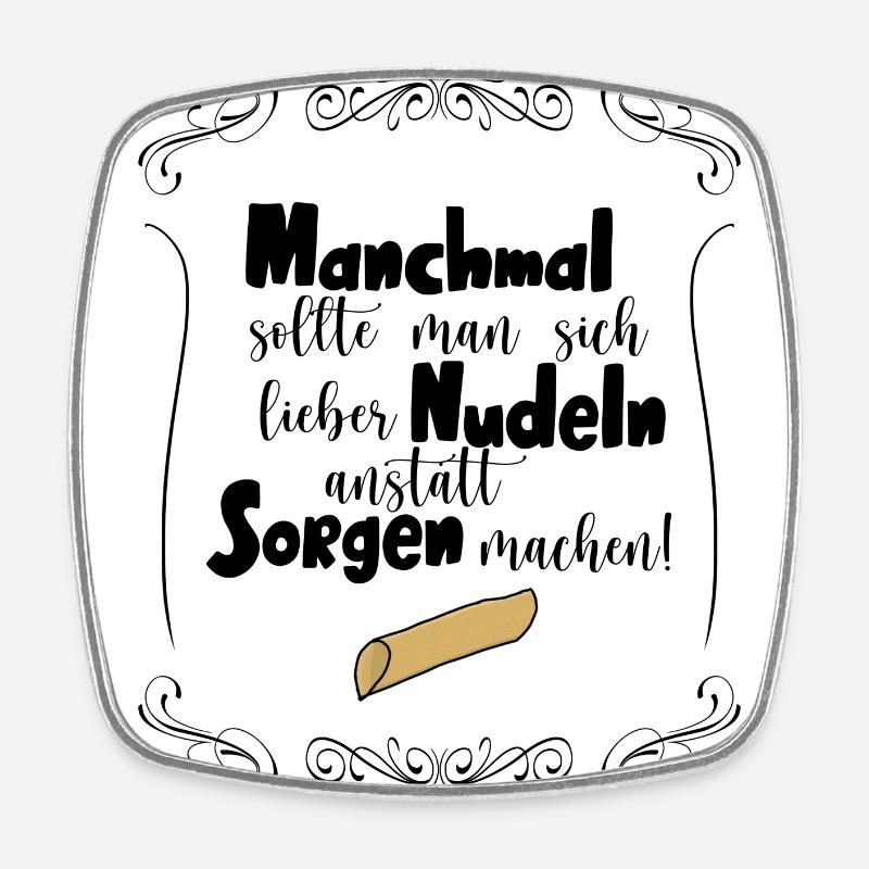 Nudeln - Viereckiger Kühlschrankmagnet - Weiß