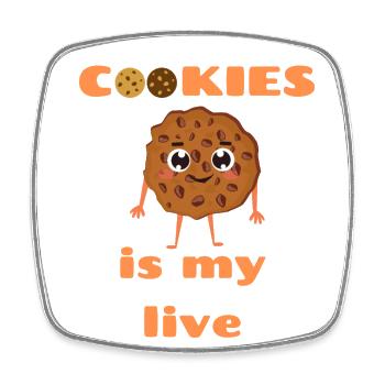 Cookies sind mein Leben - Viereckiger Kühlschrankmagnet - Weiß - Vorne