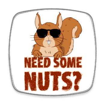 Eichhörnchen Need some nuts Nüsse gesucht? - Viereckiger Kühlschrankmagnet - Weiß - Vorne