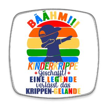 Kinderkrippe Geschafft Eine Legende Verlässt - Viereckiger Kühlschrankmagnet - Weiß - Vorne