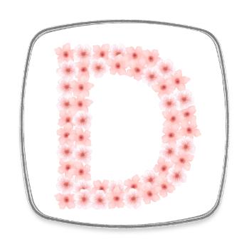 D aus Kirschblüten - Viereckiger Kühlschrankmagnet - Weiß - Vorne