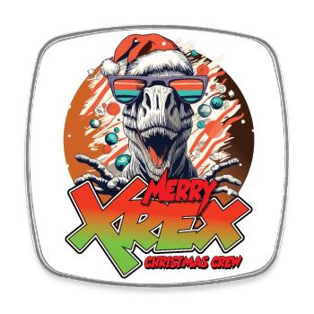 Noël T-REX joyeux XREX cadeau équipage - Magnet carré - blanc - Devant